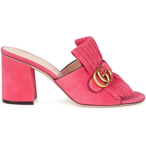 gucci pink mule|gucci suede mules.